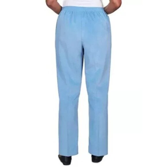 Alfred Dunner Womens Pants Powder Blue Corduroy Classic Fit Pull On Size 8P - Picture 2 of 16